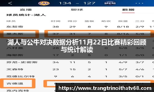 湖人与公牛对决数据分析11月22日比赛精彩回顾与统计解读